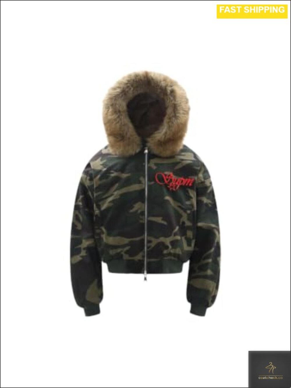 Sherpa Lined Fleece Jacket Detachable Faux Fur Hood Zip Up Winter Coat
